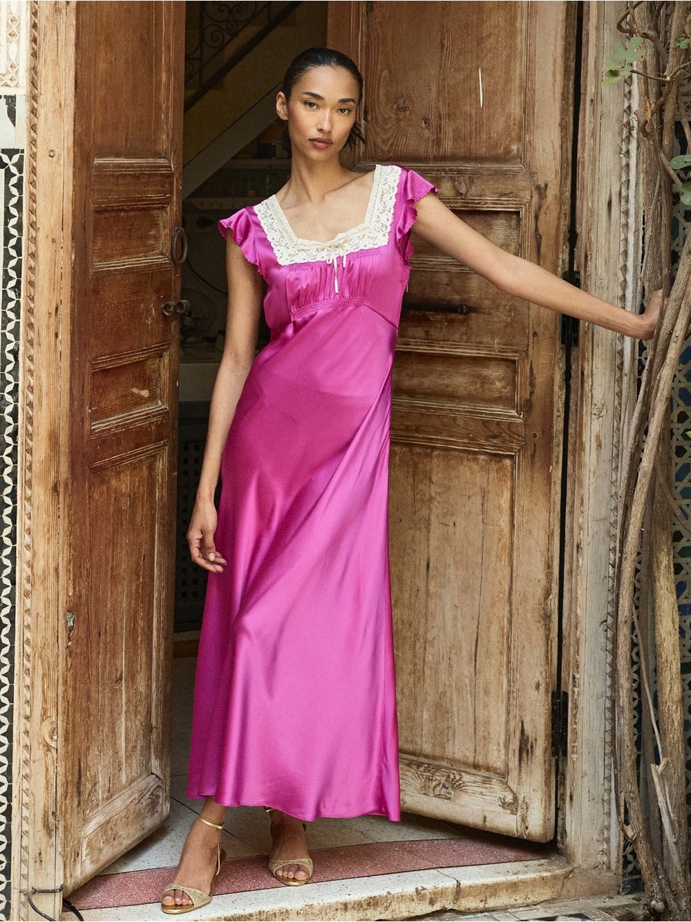 Doen Corina Dress in Magenta